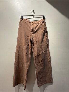 Men's Wide-Leg Cotton Pants in Dusty Brown